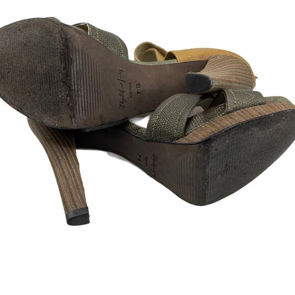 Elizabeth and James Platform Leather Colorblock Pattern Pumps Vero Cuoio 7B - Picture 9 of 12